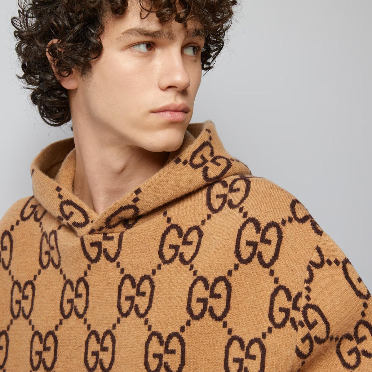 Gg Wool Hooded Sweatshirt – crafted in a camel and ebony GG wool, this hooded sweatshirt celebrates the House’s – LUX VERSE Luxury Designer Fashion Outlet