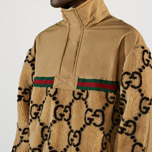 GG JACQUARD HALF-ZIP JACKET - LUX VERSE - Luxury designer fashion outlet