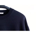 Navy Baumwoll-Rundhals-Sweater mit Logo – Herren