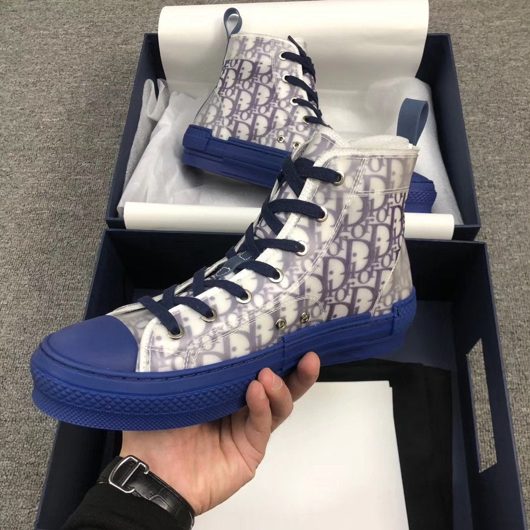 B23 High-Top Blue Oblique Sneakers
