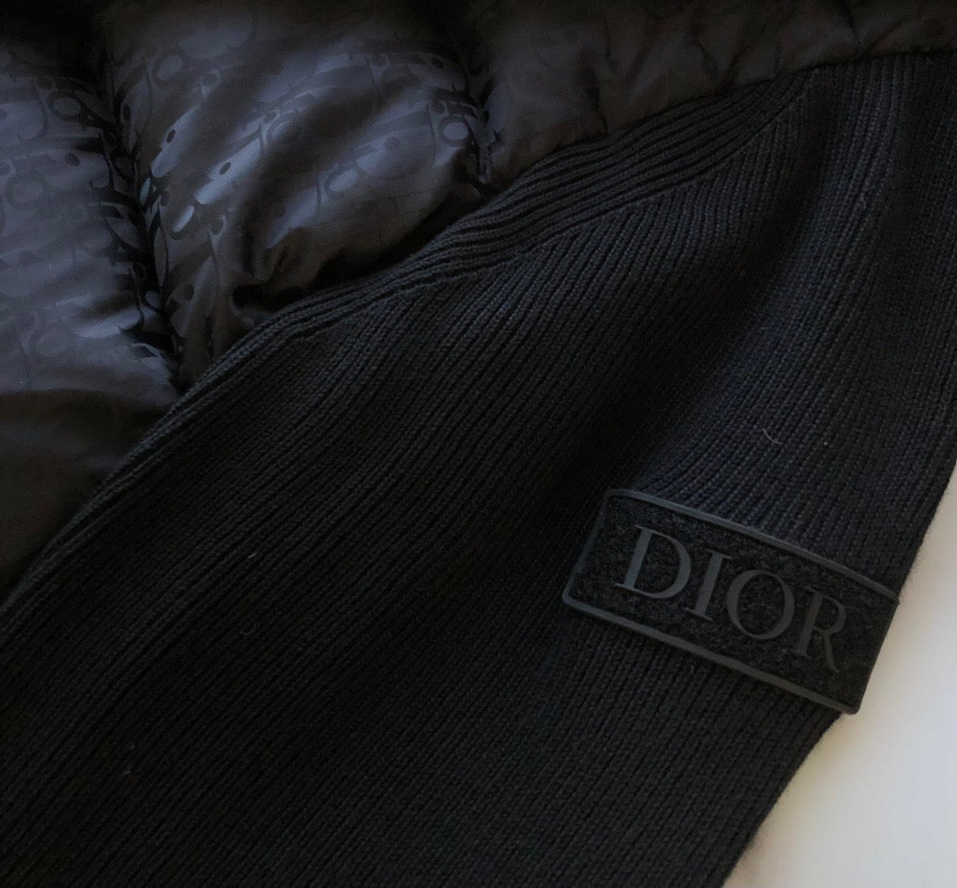 Dunkelblaue und schwarze Pufferjacke – Herren