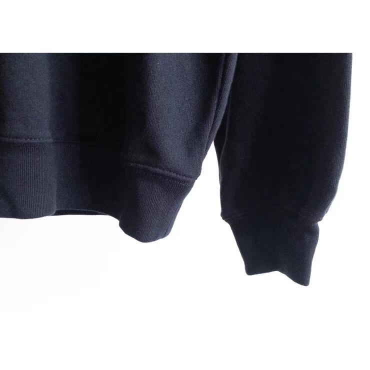 Navy Baumwoll-Rundhals-Sweater mit Logo – Herren