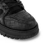 Trainer Leather Maxi Sneaker – alligator-printed calf leather Technical laces with stopper Rubber outsole Initials – LUX VERSE Luxury Designer Fashion Outlet