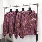 Burgundyfarbener Baumwoll-Pullover mit Webmuster – Herren