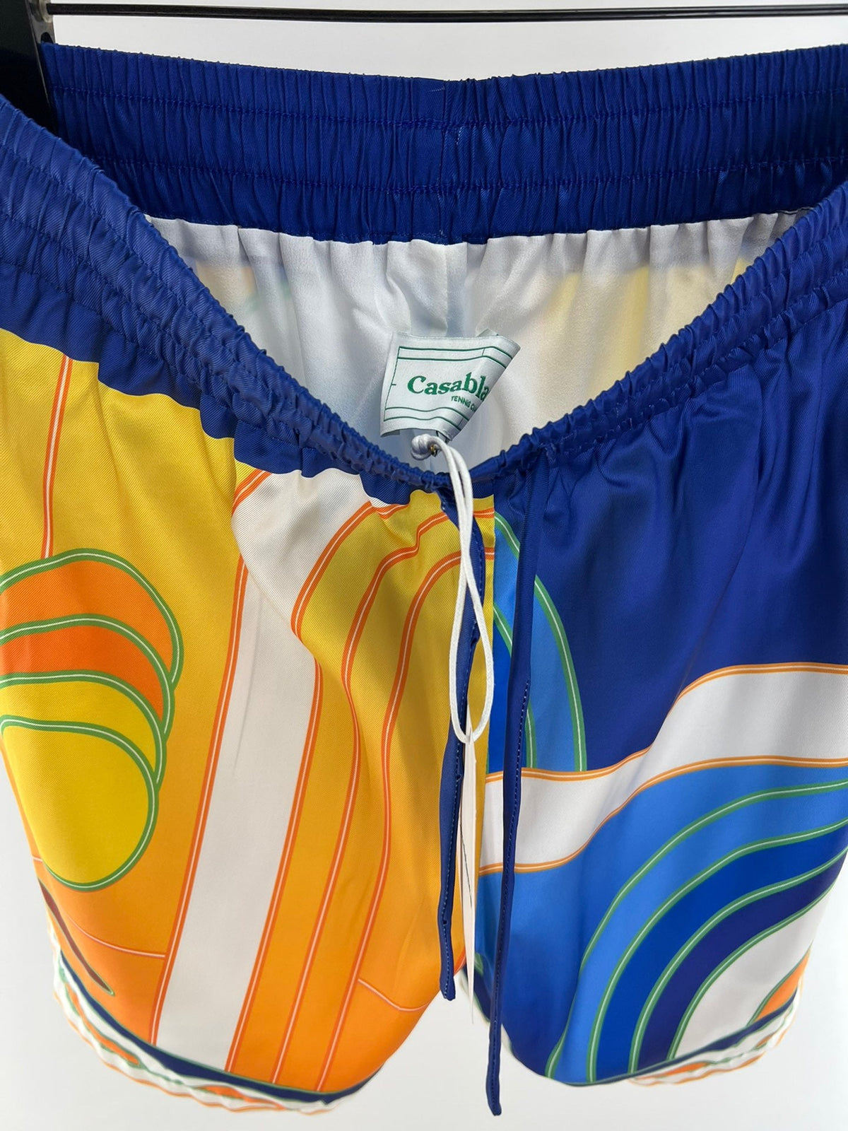 Geometric Print Silk Shorts - Men's