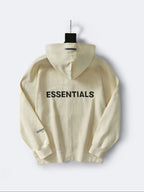Weißer, unifarbener Reißverschluss-Hoodie aus Baumwolle – Herren