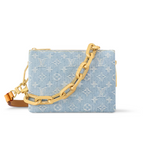 Coussin BB Blue Denim – made of 100% cotton denim, this Coussin BB handbag evokes summer fun in Monogram – LUX VERSE Luxury Designer Fashion Outlet