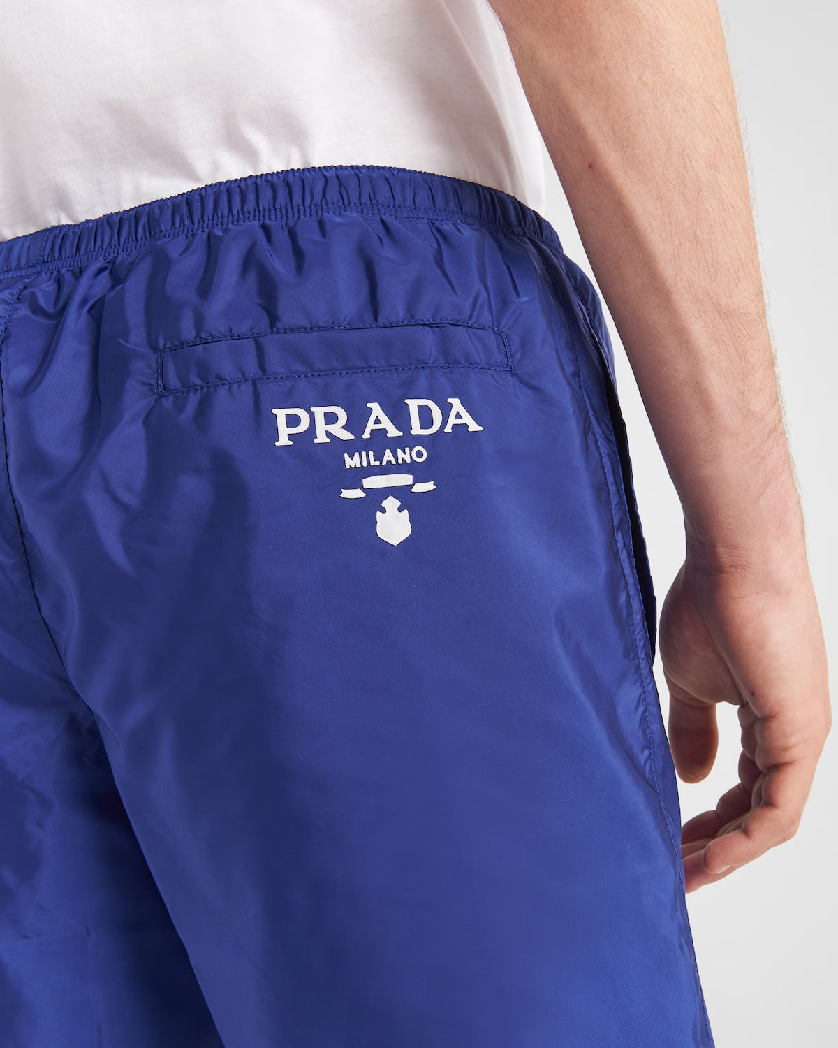 Re-Nylon swim trunks – these swim trunks with a sleek design are made of Re-Nylon, the regenerated nylon – LUX VERSE Luxury Designer Fashion Outlet