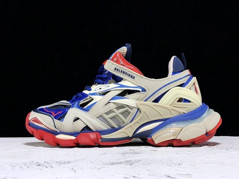 Track White Blue and Red Sneakers