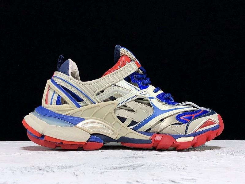 Track White Blue and Red Sneakers