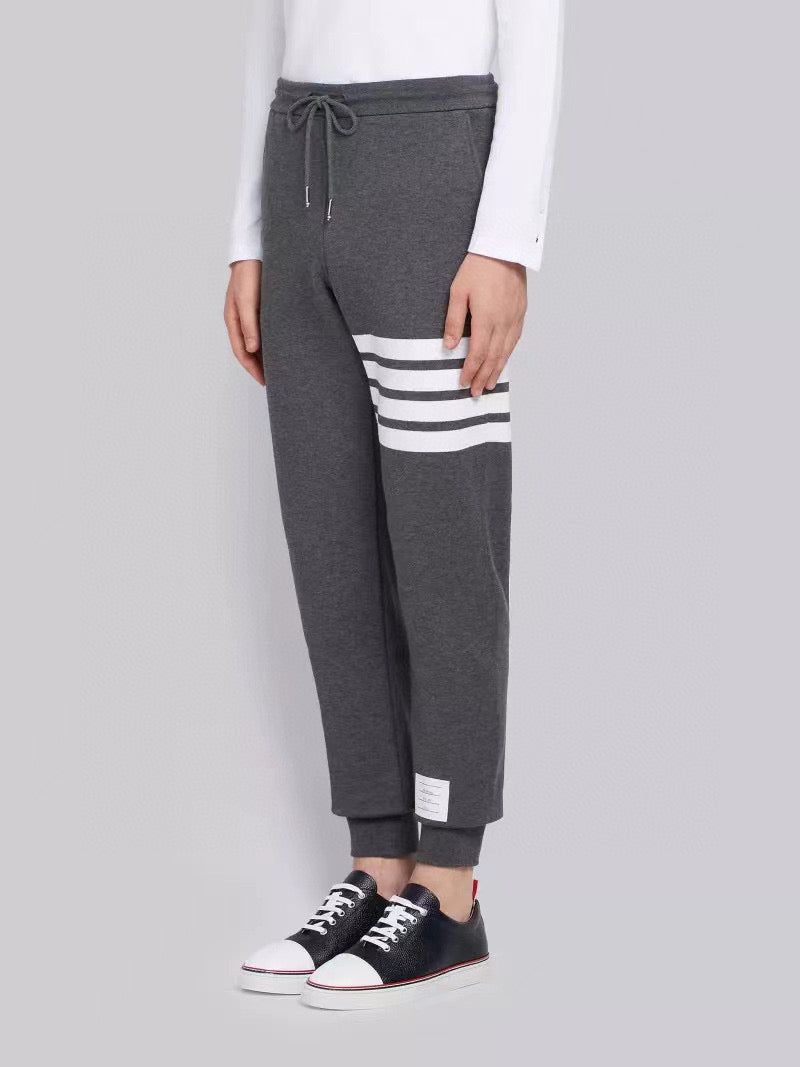 Marineblaue Jogginghose aus Baumwolle mit Bar-Streifen – Herren