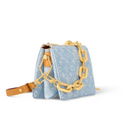 Coussin BB Blue Denim – to create this unique fabric, the Monogram pattern is first woven into the textile, – LUX VERSE Luxury Designer Fashion Outlet