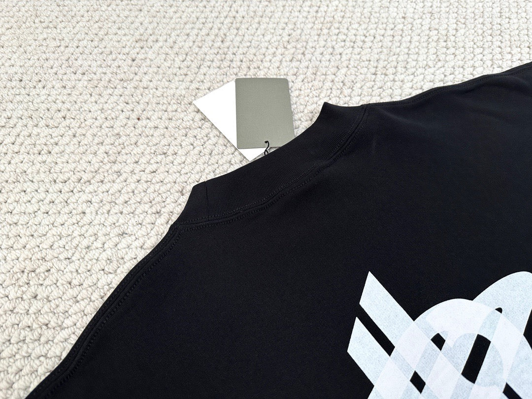Schwarzes Baumwoll-Rundhals-Sweatshirt mit Logo – Herren