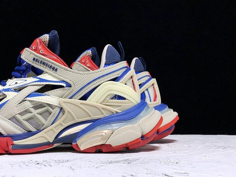 Track White Blue and Red Sneakers