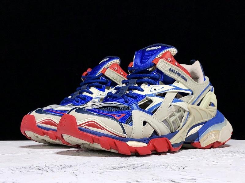 Track White Blue and Red Sneakers