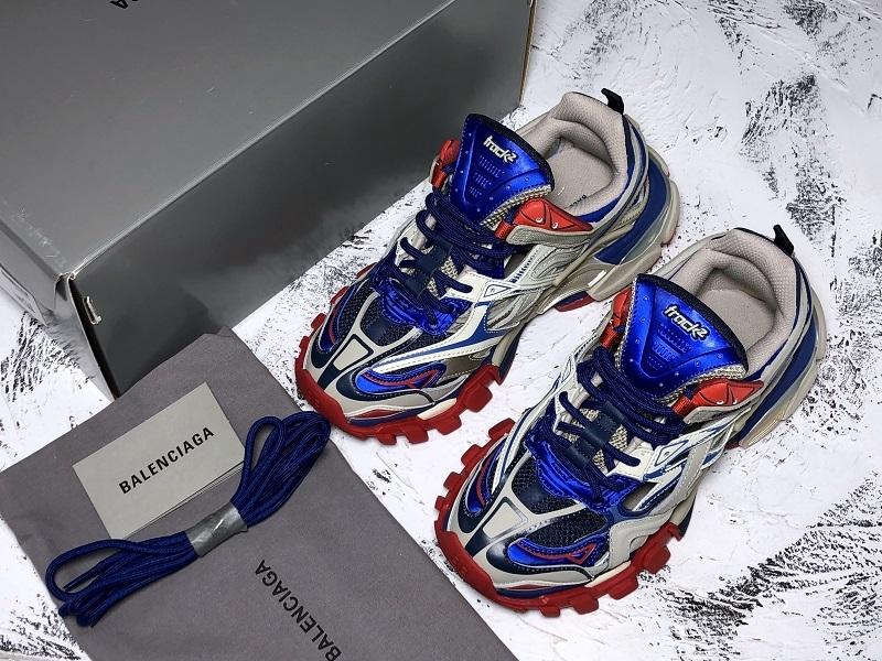 Track White Blue and Red Sneakers