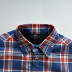 Blaues Flanell-Langarmshirt mit Print auf den Ärmeln – Herren