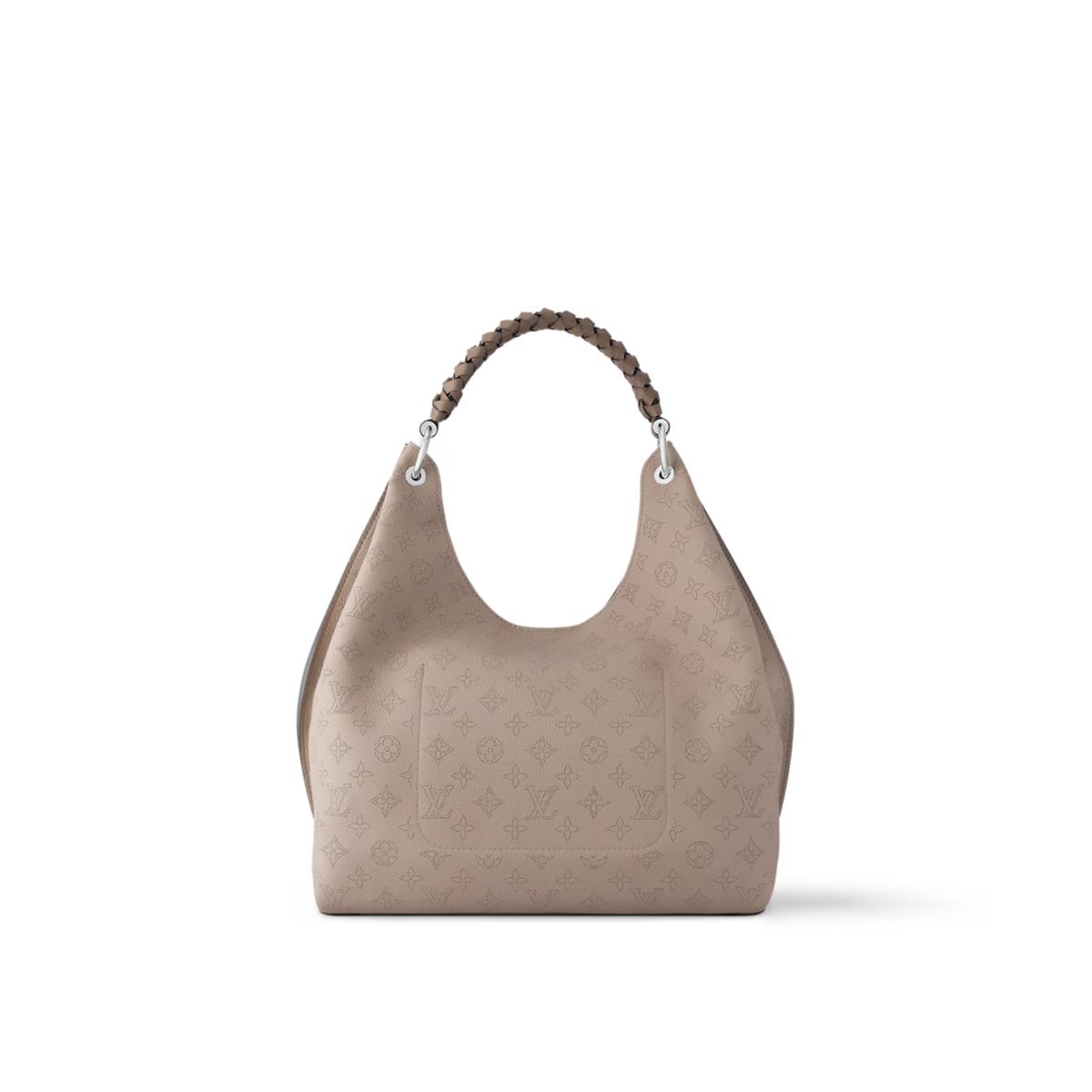 Carmel Galet Gray – the braided leather handle enables elbow and shoulder carry – LUX VERSE Luxury Designer Fashion Outlet