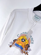 Marineblaues Baumwoll-Crewneck-Sweatshirt mit Sonnen-Grafikdruck – Herren