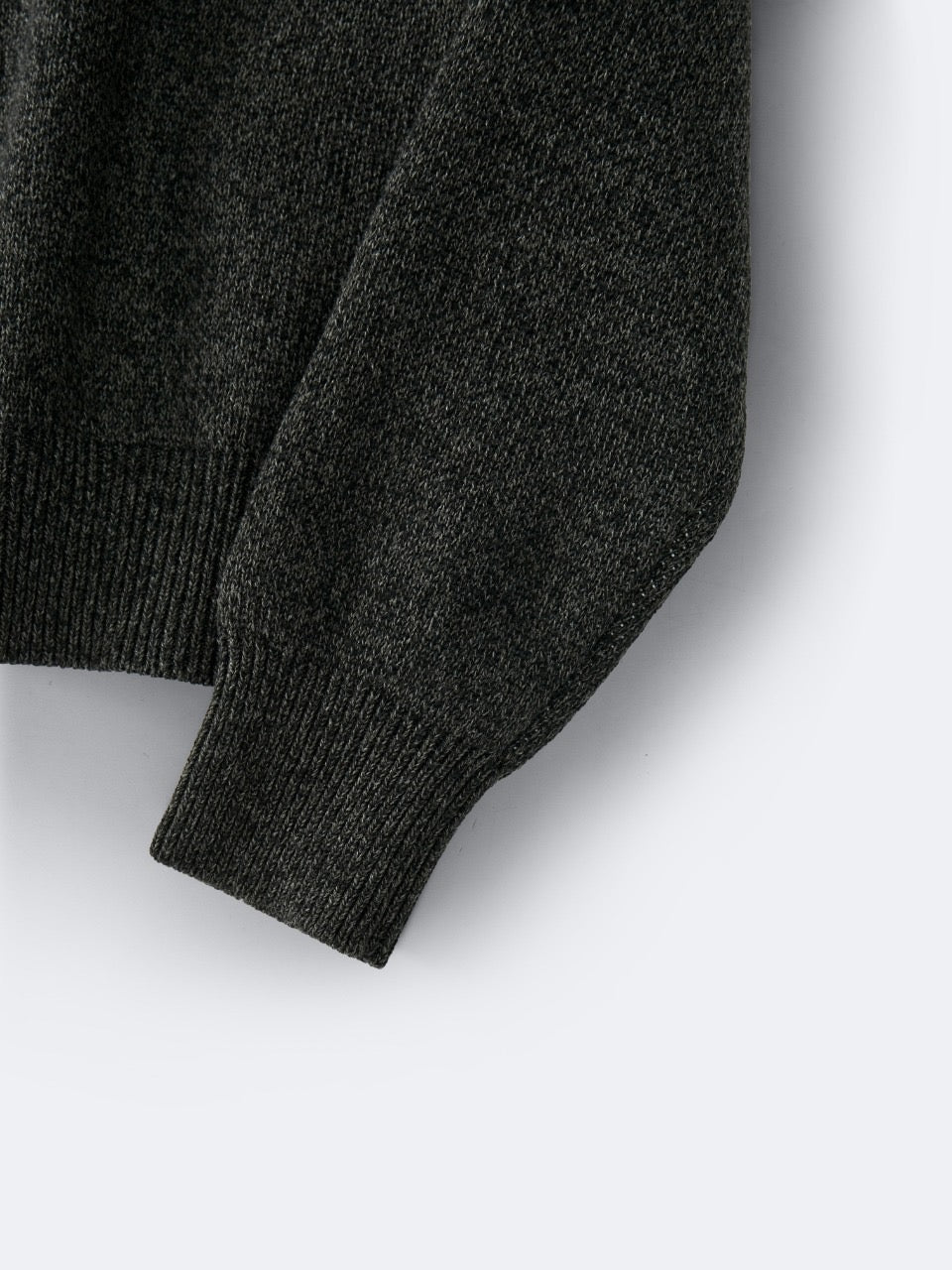 Grey Wool Text Logo Crewneck - Men's