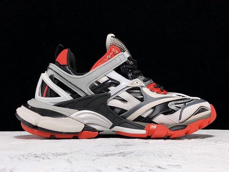 Track Grey and Red Sneakers
