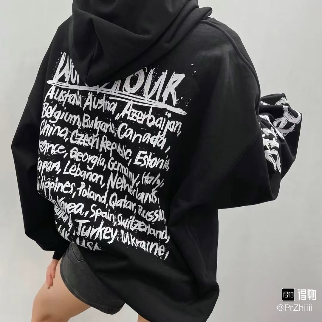Black Cotton Sleeve Print Pullover - Men's