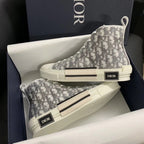 B23 High-Top Grey Oblique Canvas Sneakers