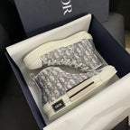B23 High-Top Grey Oblique Canvas Sneakers
