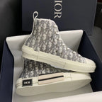 B23 High-Top Grey Oblique Canvas Sneakers