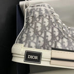 B23 High-Top Grey Oblique Canvas Sneakers