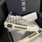 B23 Low Grey Oblique Cream Sole Sneakers