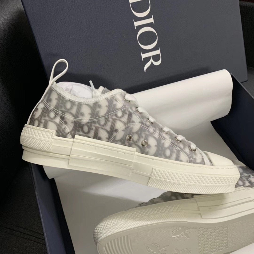 B23 Low Grey Oblique Cream Sole Sneakers