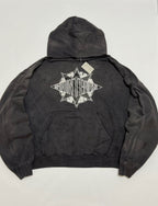 Black Cotton Washed Pullover - Men's