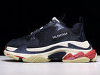 Triple S Black Red and Navy Sneakers