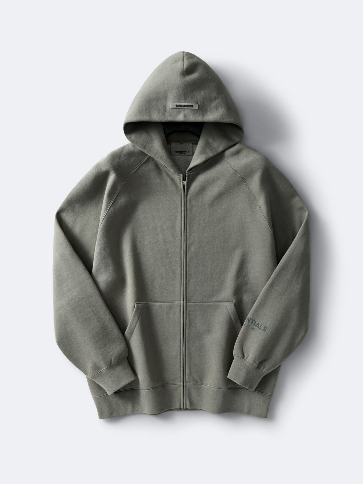 White Cotton Plain Zip-Through - Men's