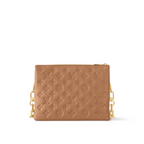 Coussin PM Camel Lambskin – the Coussin can be worn cross-body with the strap, on the shoulder by its short – LUX VERSE Luxury Designer Fashion Outlet