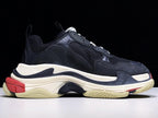 Triple S Black Red and Navy Sneakers