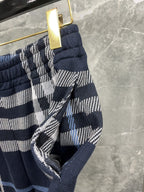 Marineblauer Baumwoll-Karo, weit - Herren