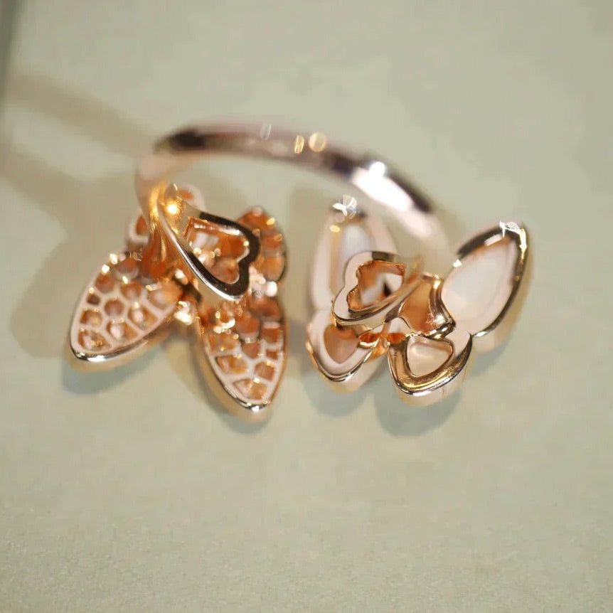 Twin Butterfly Diamond Mop Ring – LUX VERSE Luxury Designer Fashion Outlet