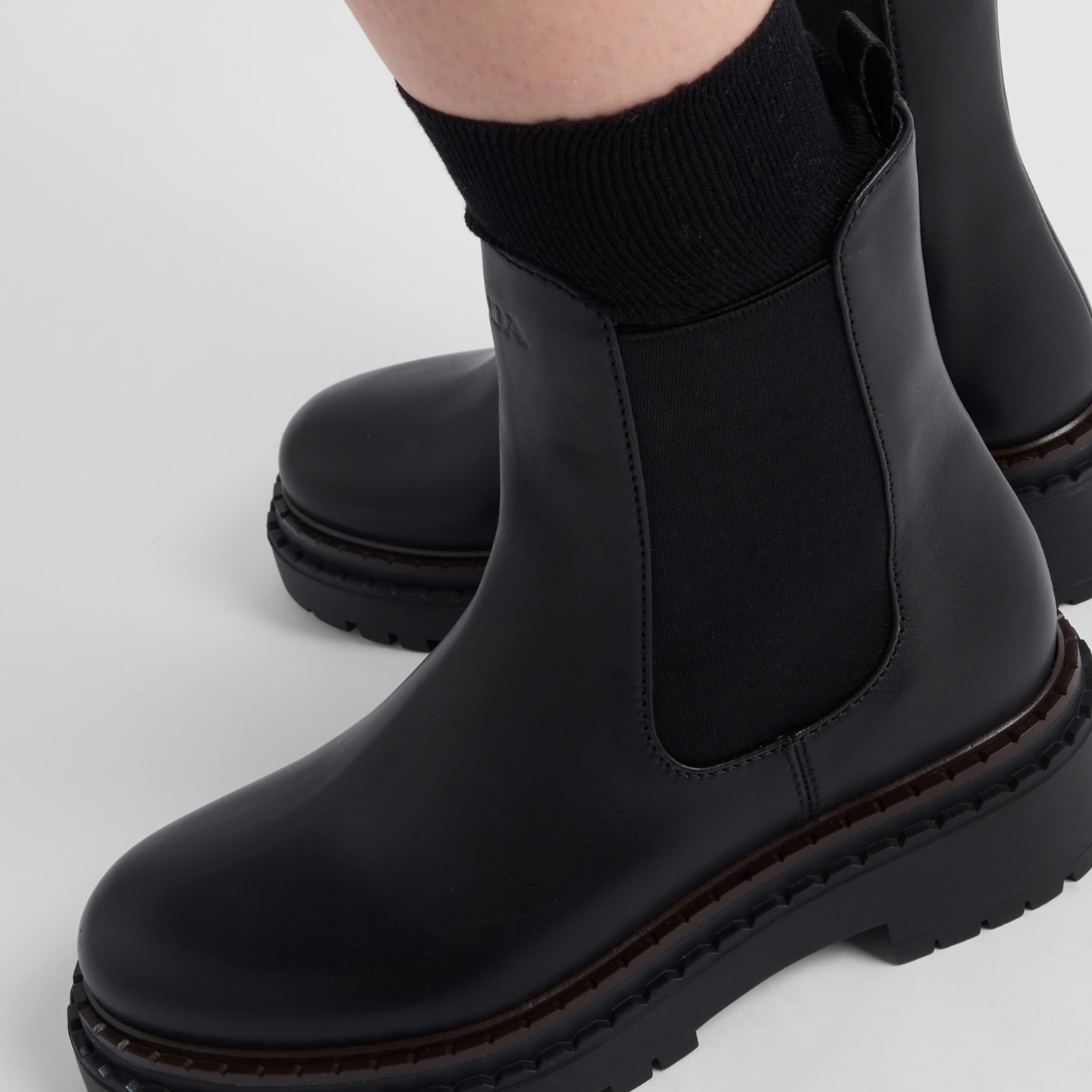Leather Chelsea boots – upper with elasticized side gusset and pull tab Leather lining Hot-stamped logo Boot – LUX VERSE Luxury Designer Fashion Outlet