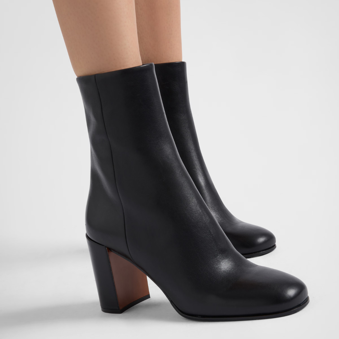 Leather booties – leather lining Side zipper closure Boot leg: 16 cm Leather and rubber sole – LUX VERSE Luxury Designer Fashion Outlet