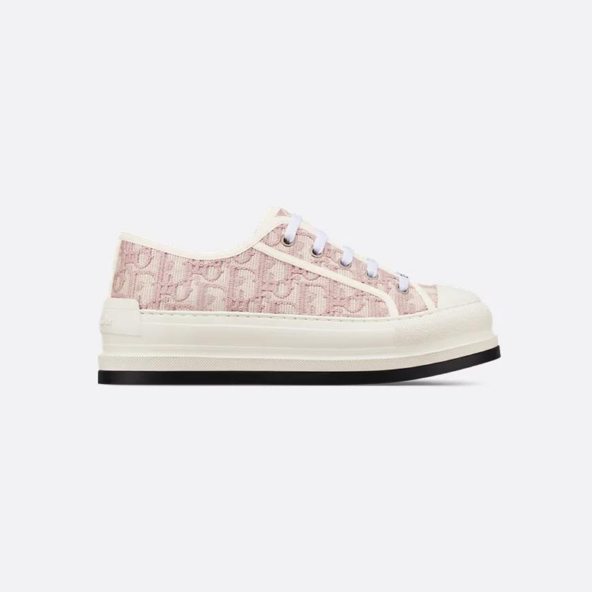 Walk'n'Platform Comfort Sneakers – the upper in nude Oblique embroidered cotton reveals a comfortable thick sole, – LUX VERSE Luxury Designer Fashion Outlet