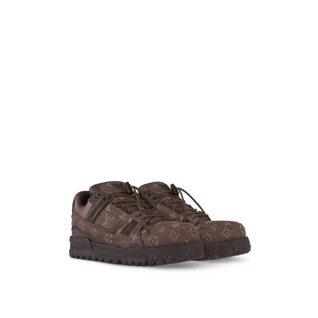 Trainer Maxi Sneaker Ebene – the Trainer Maxi sneaker comes in Monogram calf leather, which replicates the look – LUX VERSE Luxury Designer Fashion Outlet