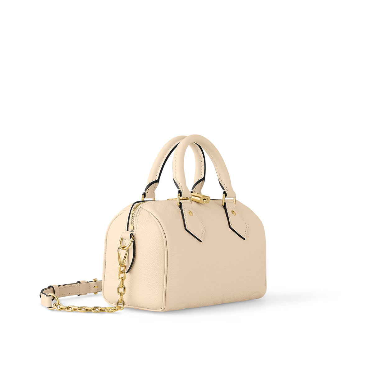 Speedy Bandoulière 20 Crème Beige – a removable chain-and-leather strap enables comfortable shoulder and cross-body carry – LUX VERSE Luxury Designer Fashion Outlet