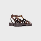 CLEA TRIOMPHE GLADIATOR SANDAL in CALFSKIN - VEGETAL TANNING – oF THE OUTSOLEDEBOSSED UNDER THE OUTSOLEADJUSTABLE BUCKLELEATHER INSOLE – LUX VERSE Luxury Designer Fashion Outlet