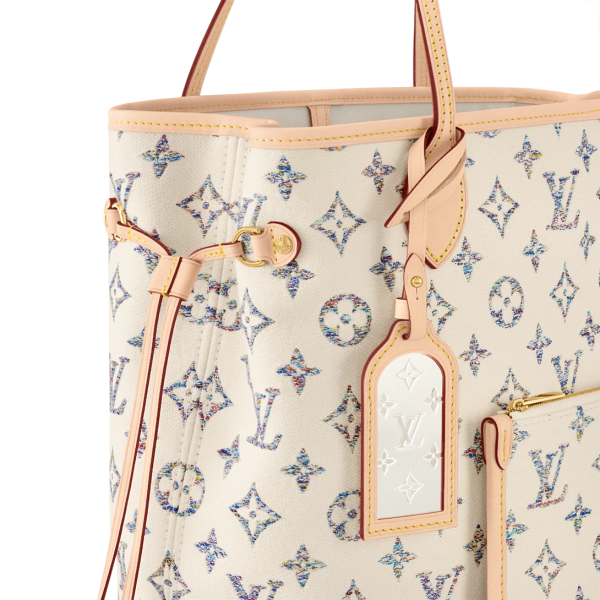 Neverfull MM Multicolor Beige – this spacious Neverfull MM is part of the Nautical capsule and features multicolored – LUX VERSE Luxury Designer Fashion Outlet