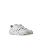 Trainer Sneaker White – this monochrome version of the Trainer sneaker combines smooth and grained calf – LUX VERSE Luxury Designer Fashion Outlet