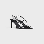 SOIR CROSS-OVER SANDAL in GROS GRAIN WITH STRASS – mM) heelALMOND TOE SHAPESTRAP FULLY COVERED WITH BAGUETTE STRASS GOING – LUX VERSE Luxury Designer Fashion Outlet