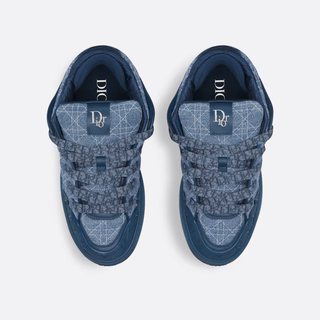 B9S Skater Sneaker – crafted in blue Kumo Cannage denim, it showcases the hallmark motif quilted – LUX VERSE Luxury Designer Fashion Outlet