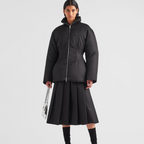 Re-Nylon down iconic jacket – medium weight Goose down padding Stand-up collar Long sleeves Straight cuff Zipper – LUX VERSE Luxury Designer Fashion Outlet